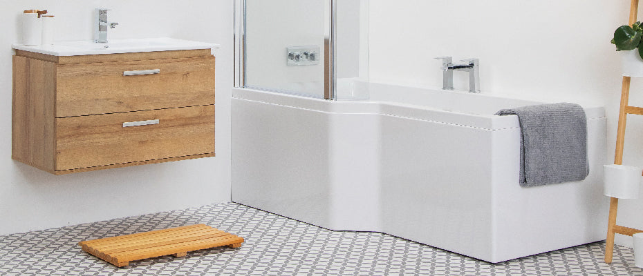 Carron Urban Edge Shower Bath, in a bathroom setting