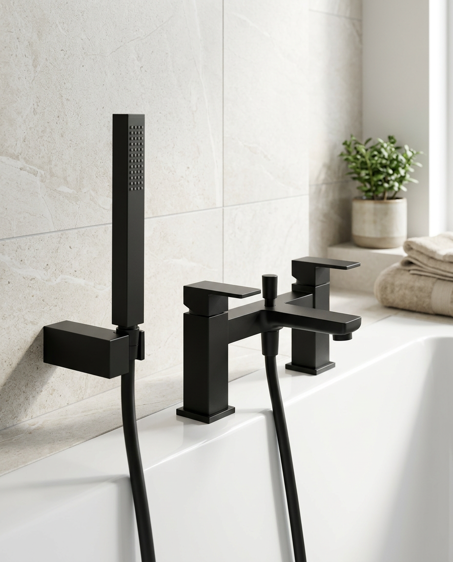 Pulsa Bath Filler in a bright modern bathroom