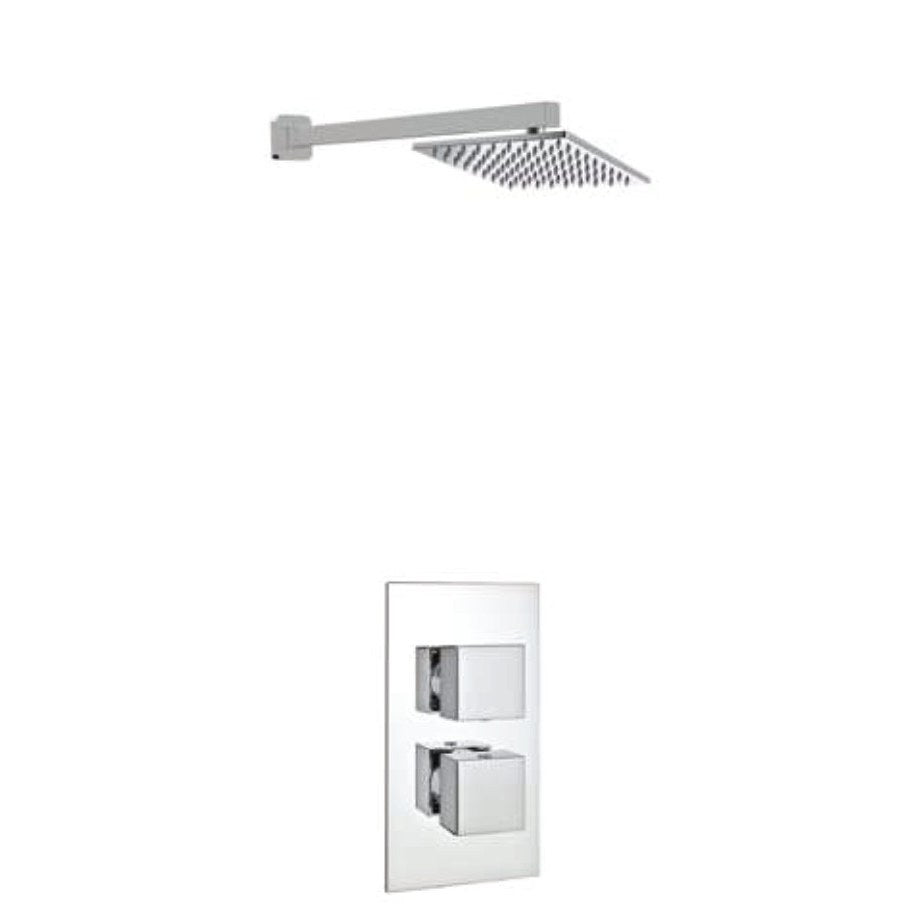 Purita Thermostatic Shower Sets & Valves, Concealed valve with fixed overhead drencher