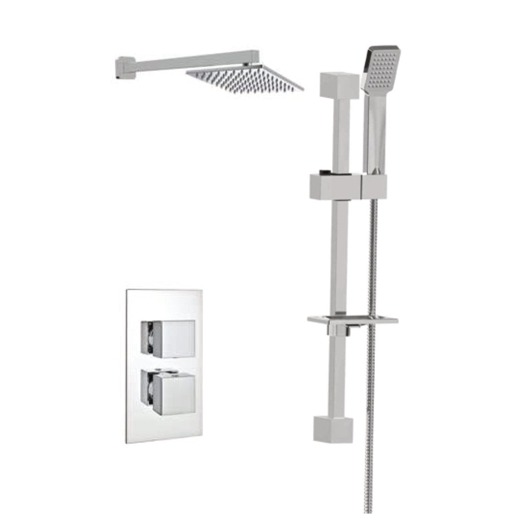 Purita Thermostatic Shower Sets & Valves, Concealed valve with slide rail kit and overhead drencher