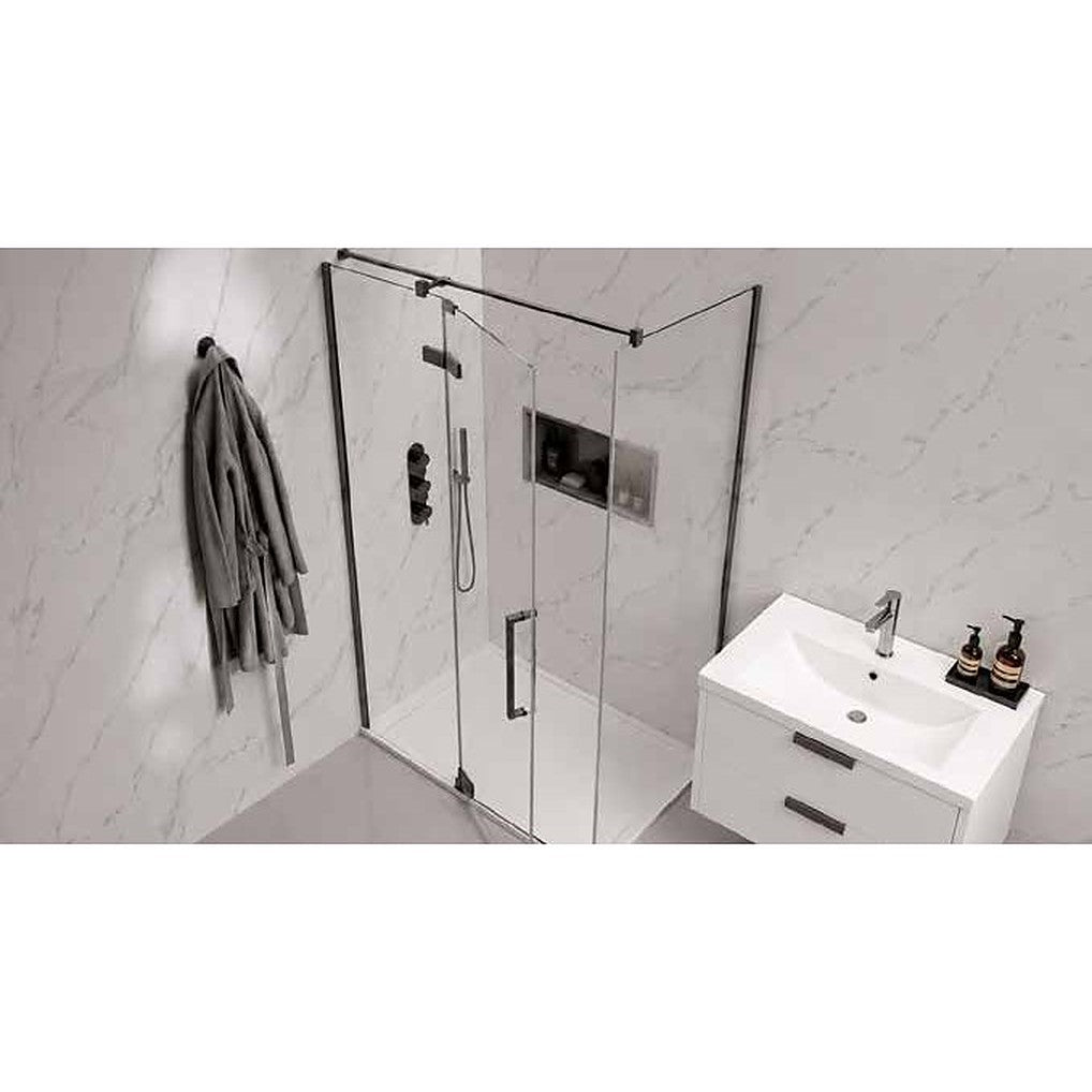 Timeless Carrara PVC wall panels in a shower