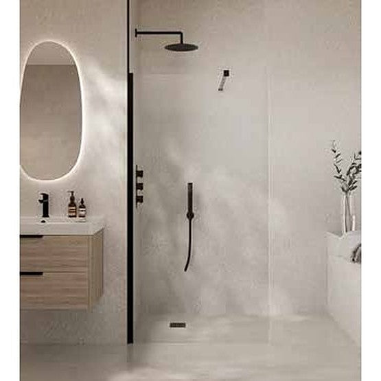 White selenite PVC wall panels in a shower