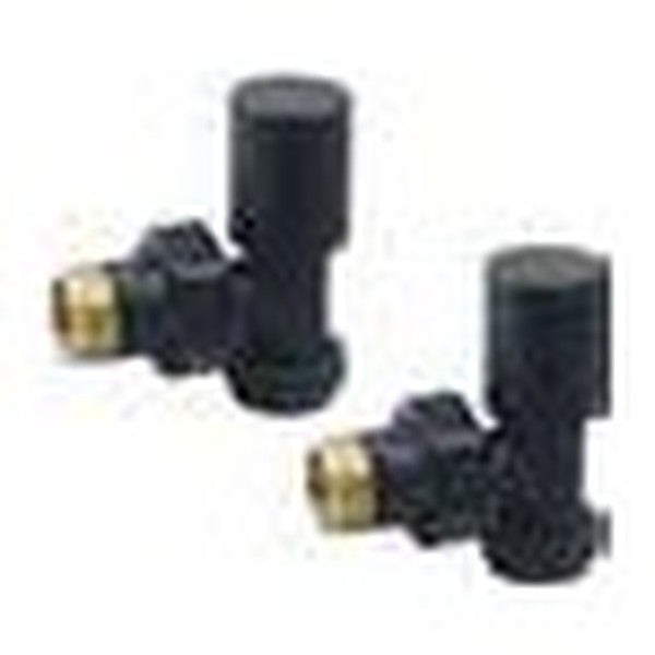 Radiator Valves (Pair) – Angled Black