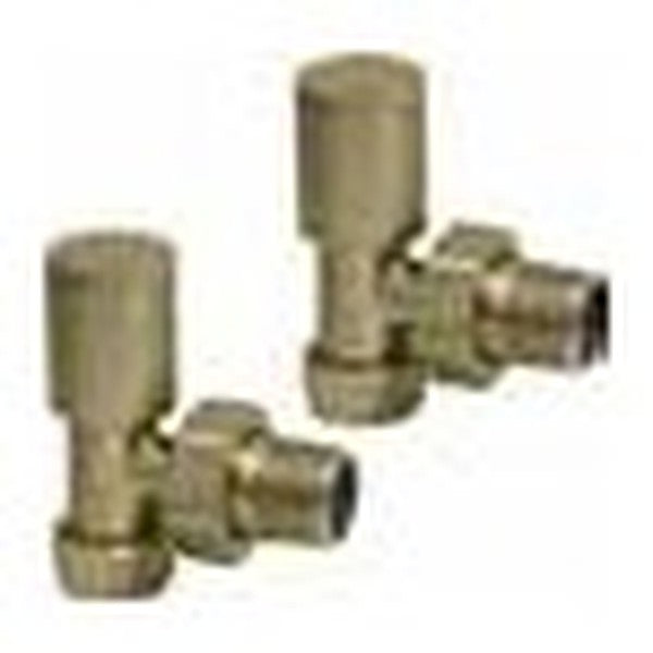 Radiator Valves (Pair) – Angled Brushed Brass