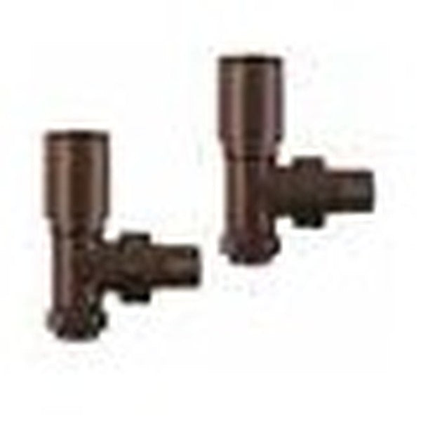 Radiator Valves (Pair) – Angled Brushed Bronze