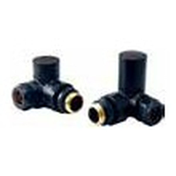 Radiator Valves (Pair) – Corner Black
