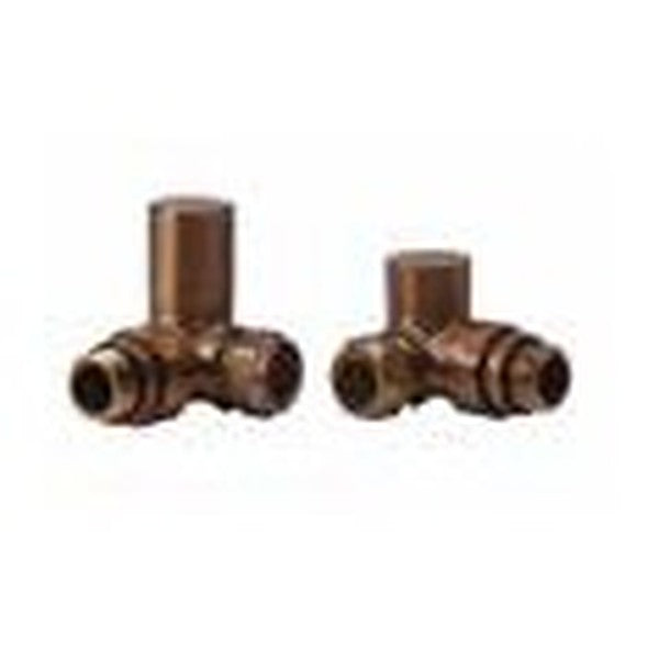 Radiator Valves (Pair) – Corner Brushed Bronze