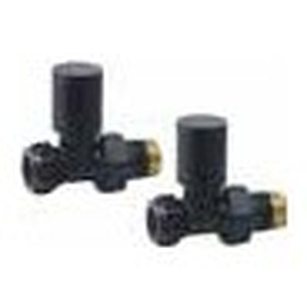 Radiator Valves (Pair) – Straight Black
