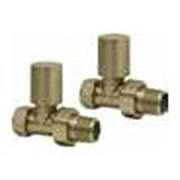 Radiator Valves (Pair) – Straight Brushed Brass