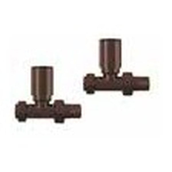 Radiator Valves (Pair) – Straight Brushed Bronze
