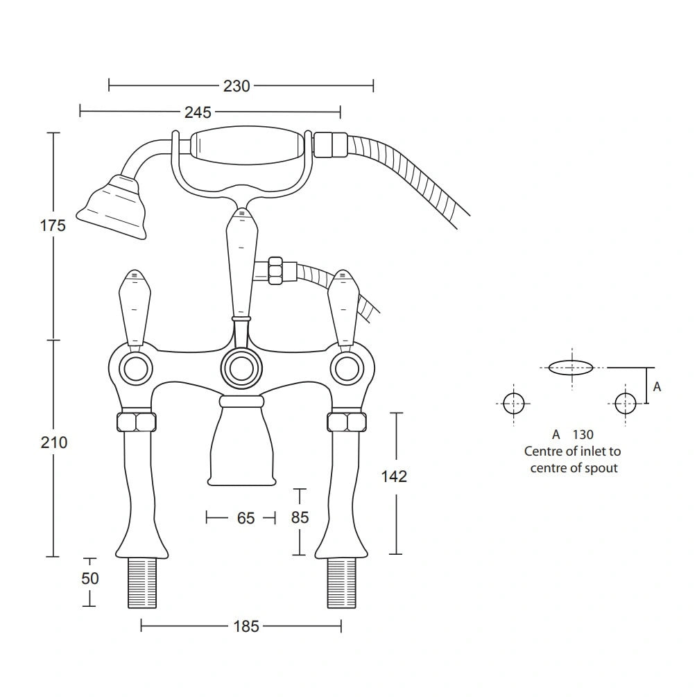 Regent Deck Mounted Bath Shower Mixer
