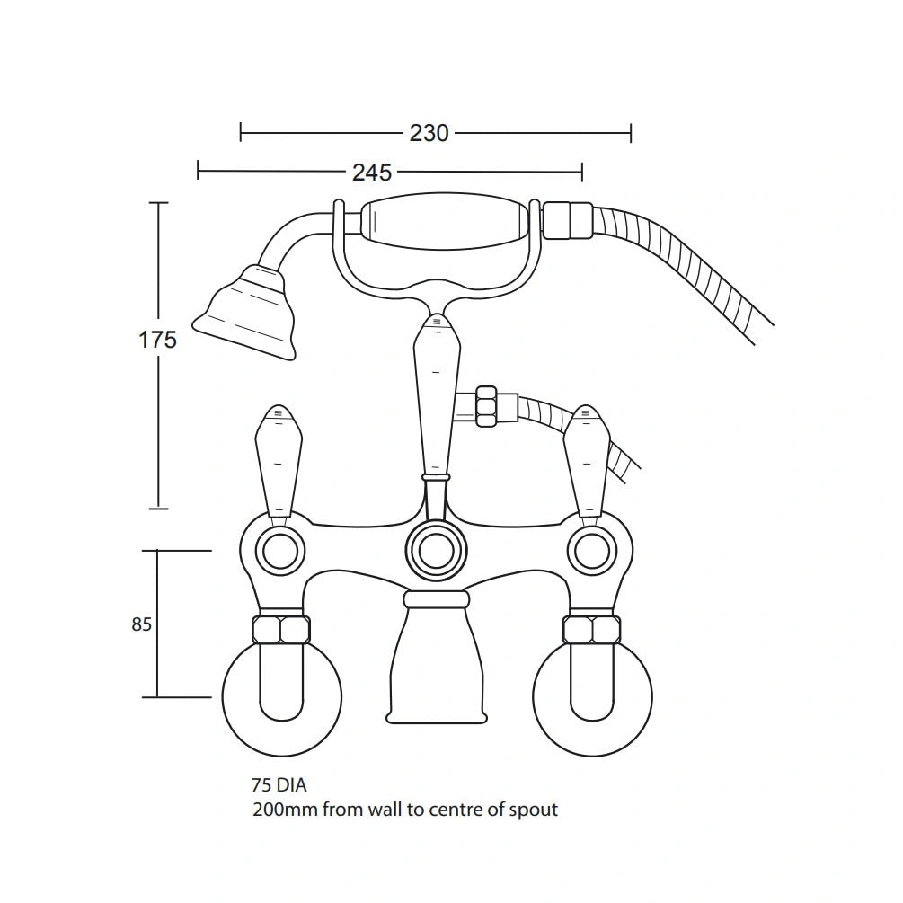 Regent Wall Mounted Bath Shower Mixer
