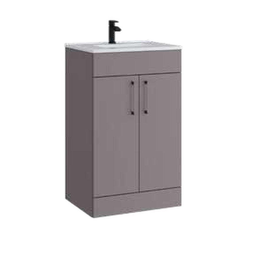 Rowan 500mm Floor Standing Vanity Unit & Basin, 2 Doors – Slate grey