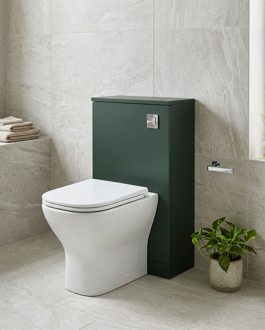 Sena Pro 500mm Back to Wall WC Unit in a bright modern bathroom