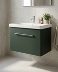 Sena Pro 800mm Wall Hung Vanity Unit & Basin, 1 Drawer in a bright modern bathroom