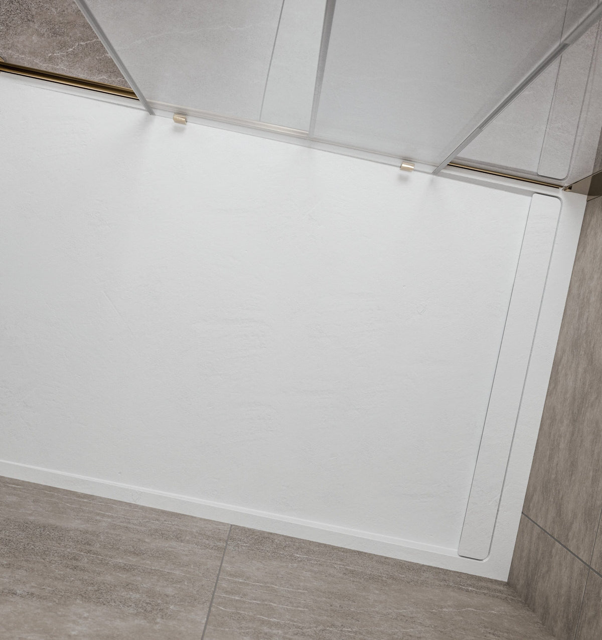 Serina slate-effect shower tray in matt white