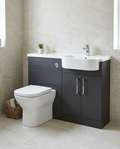 Serio 1000mm Combination Vanity & WC Unit with Basin in a bright modern bathroom