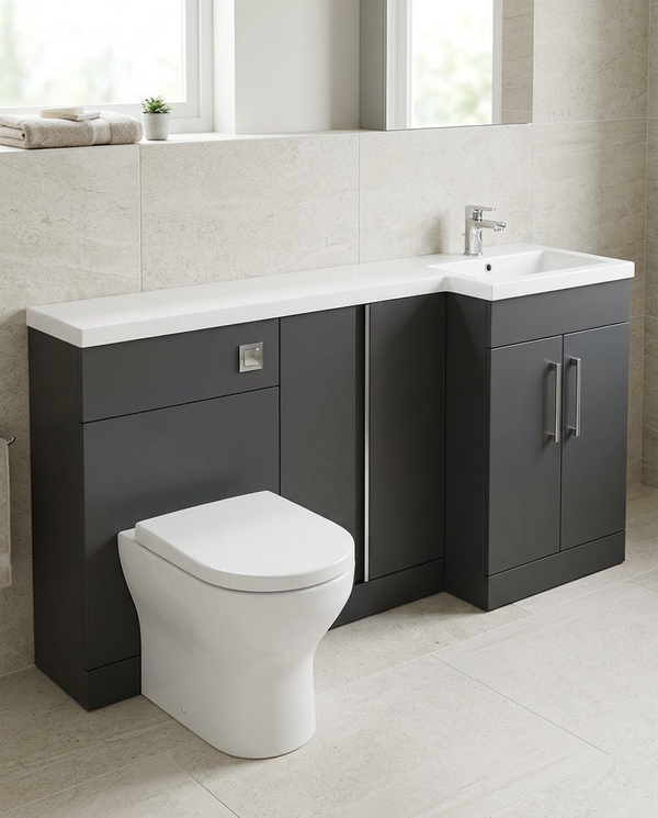 Serio 1500mm L-Shaped Combination Vanity & WC Unit with Basin
