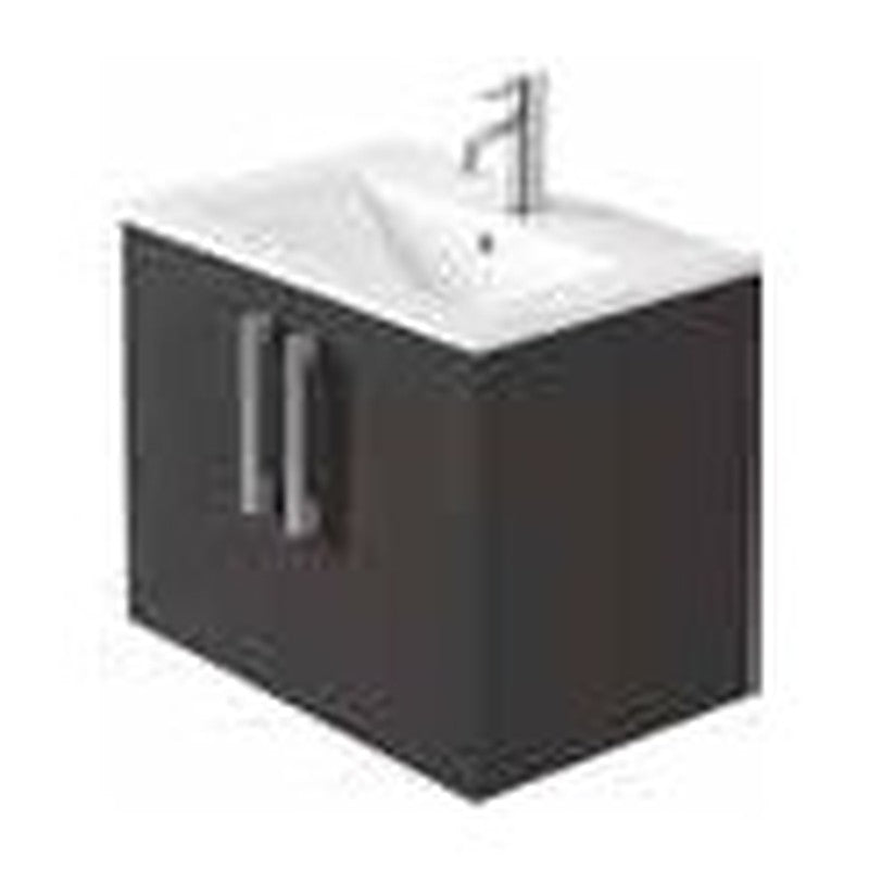 Serio 600mm Wall Hung Vanity Unit & Basin, 2 Doors