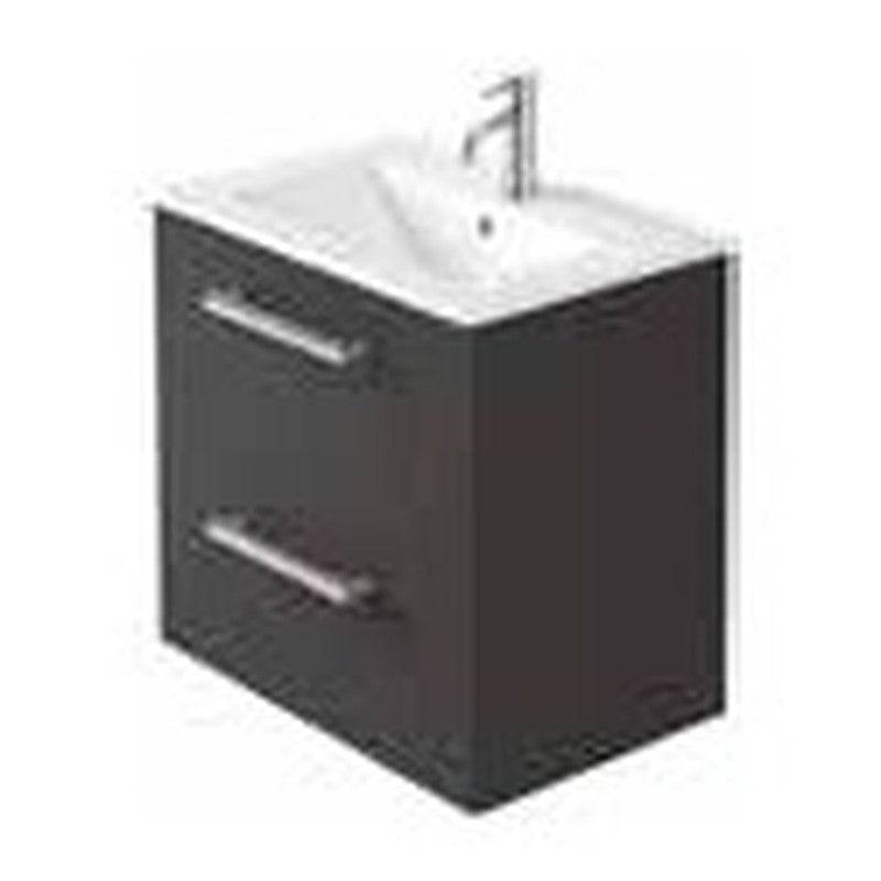 Serio 600mm Wall Hung Vanity Unit & Basin, 2 Drawers