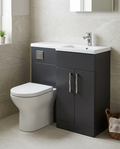 Serio 850mm L-Shaped Combination Vanity & WC Unit with Basin in a bright modern bathroom