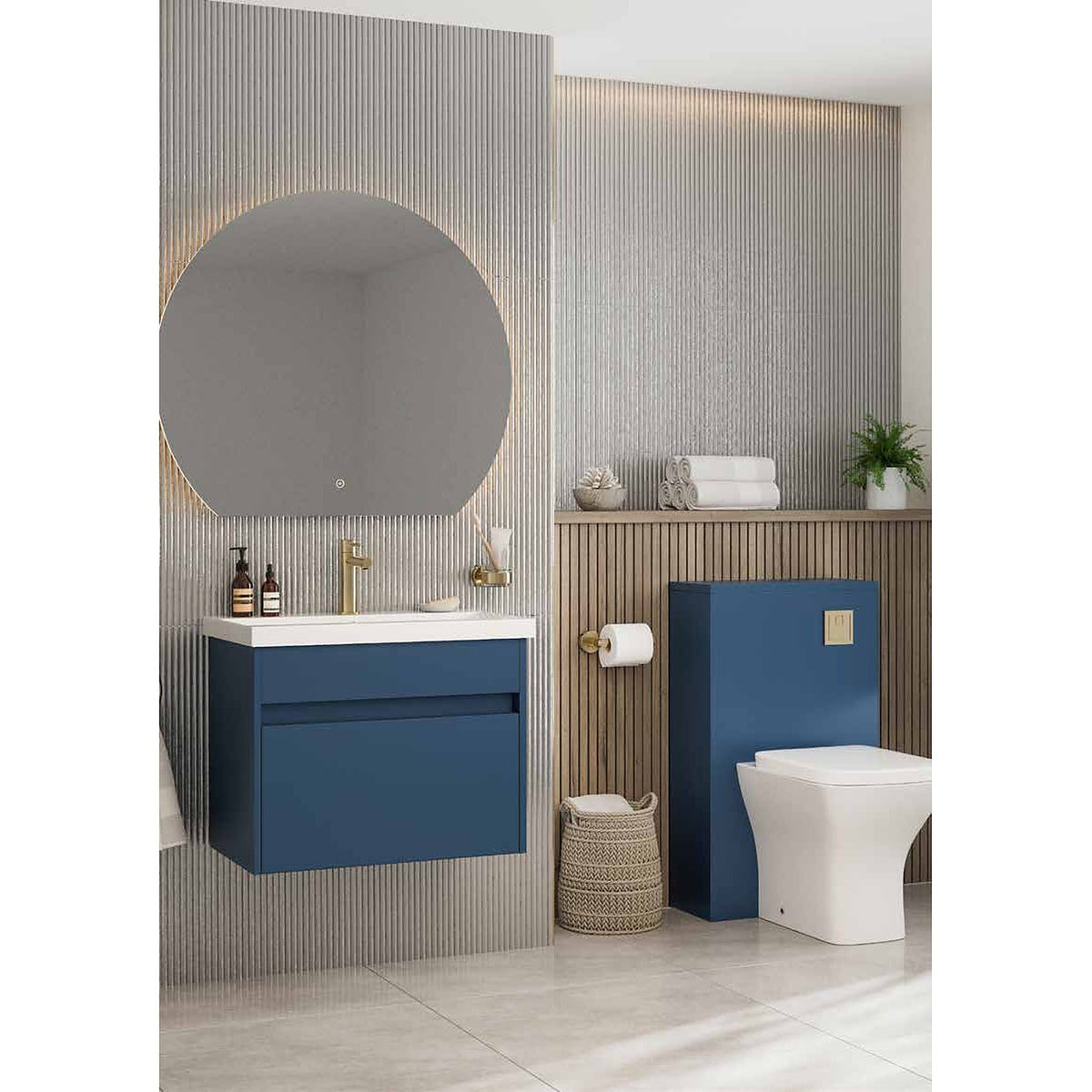 Serio henley blue wall hung vanity unit and WC unit