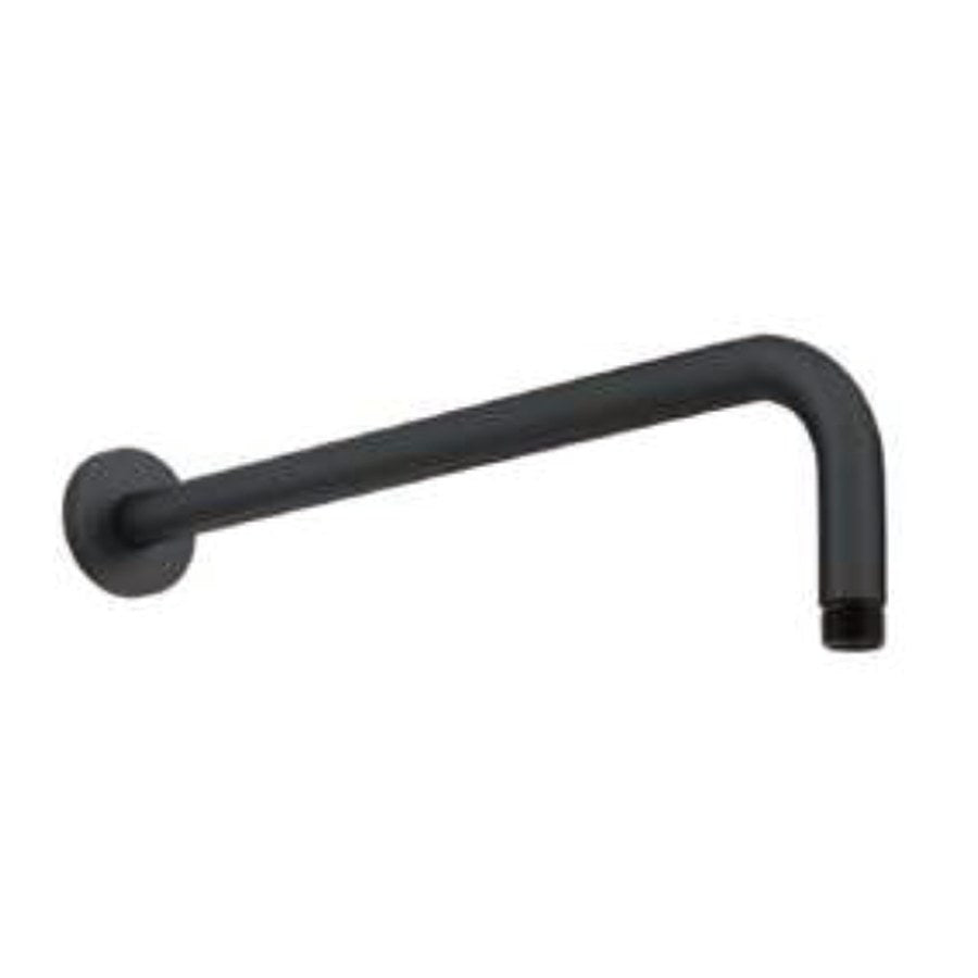 Ceiling & Wall Shower Arms, Matt black, Round wall arm