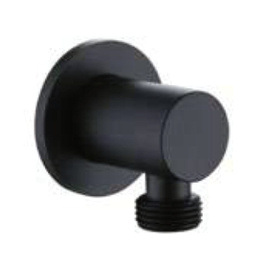 Shower Wall Outlet Elbows, Round, matt black