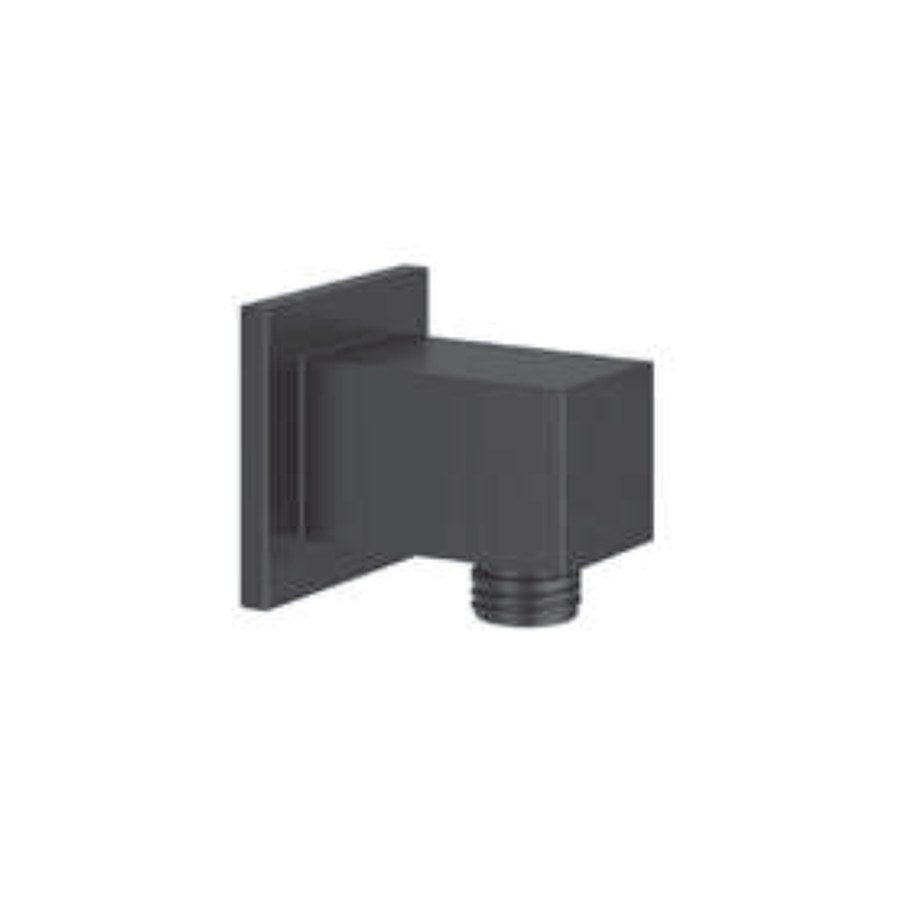 Shower Wall Outlet Elbows, Square, matt black