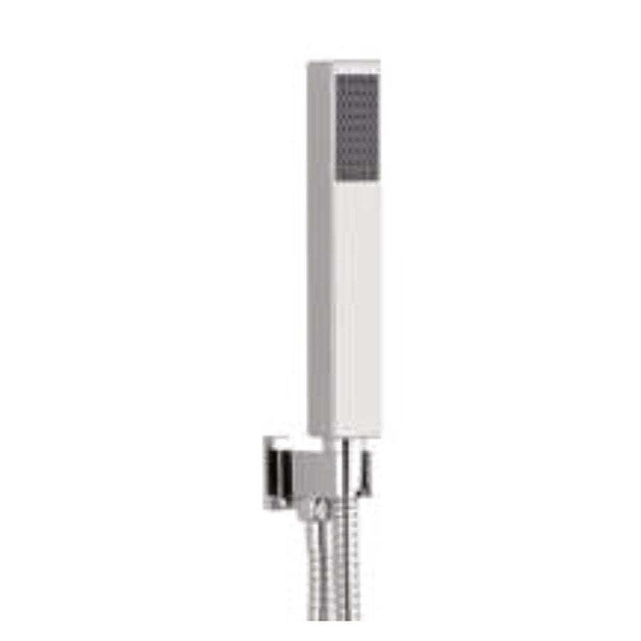 Shower Outlet Elbows with Bracket & Handset, Square, chrome