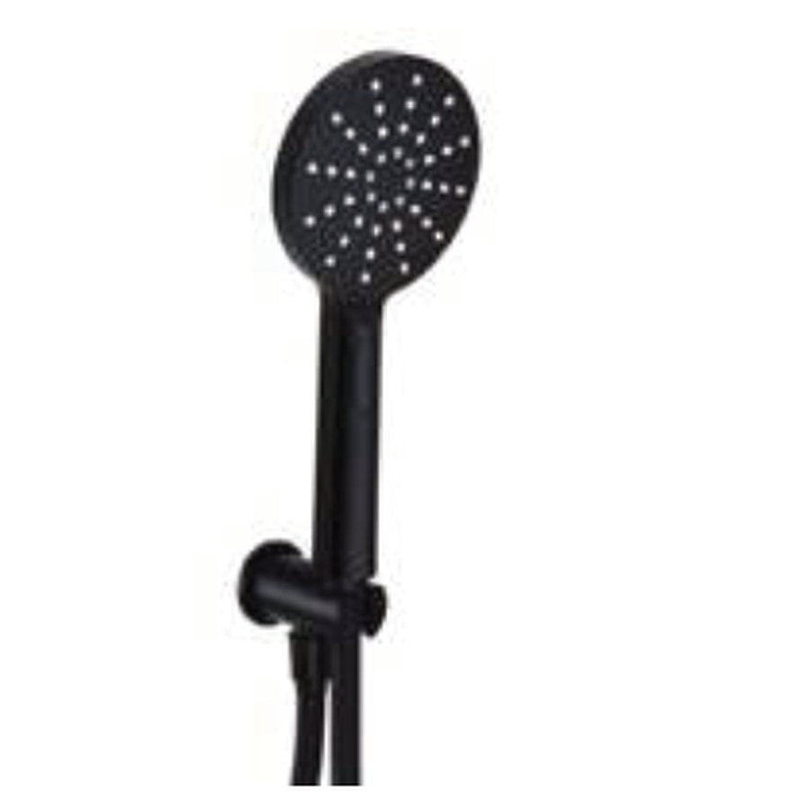 Shower Outlet Elbows with Bracket & Handset, Round, matt black