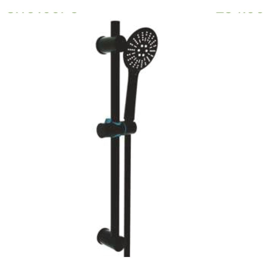 Shower Slide Rail Kits, Round handset, matt black