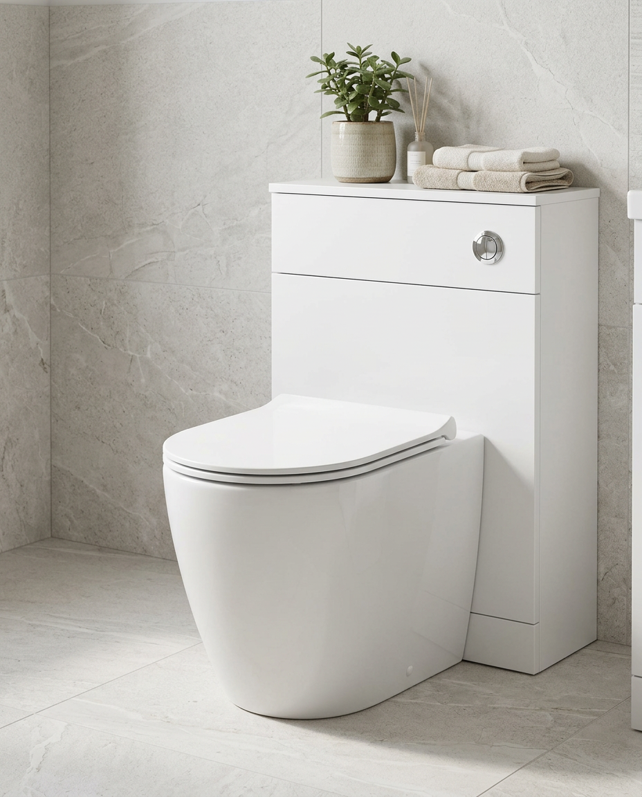 Signa Back to Wall Toilet in a bright modern bathroom