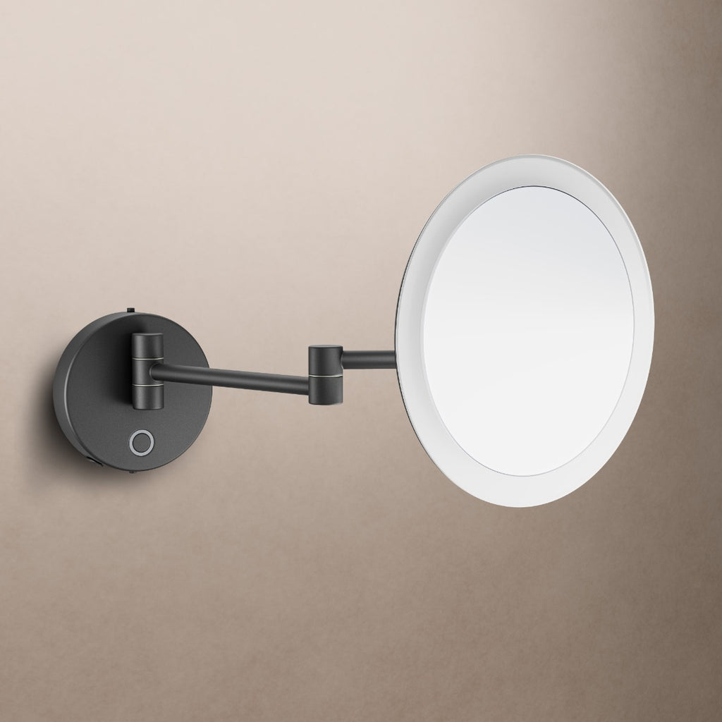 Sloane Round LED Magnifying Mirror Black