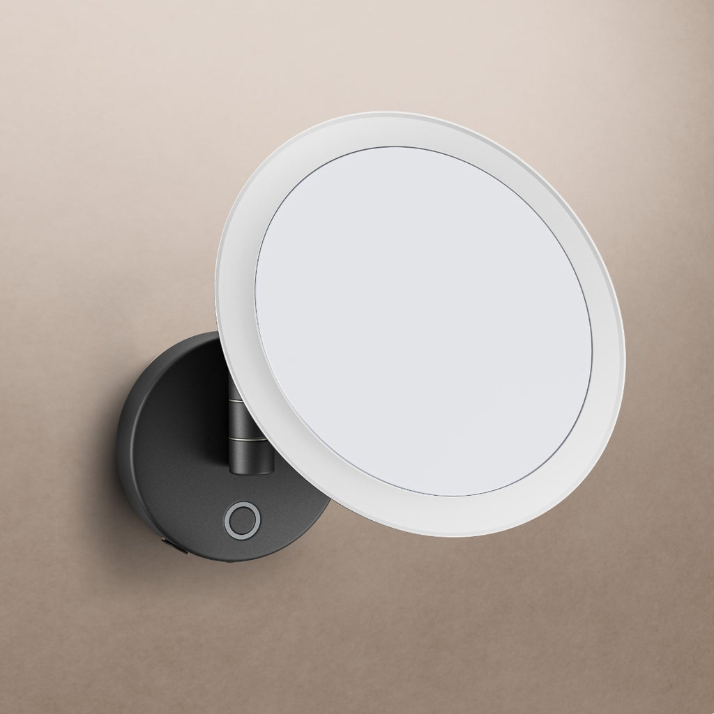 Sloane Round LED Magnifying Mirror Black