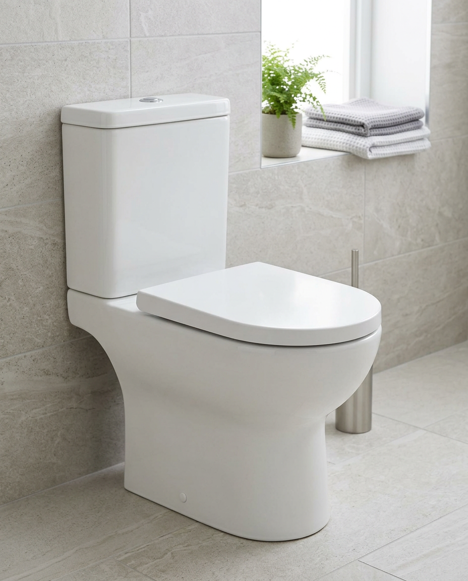 Soft Close Toilet Seats in a bright modern bathroom