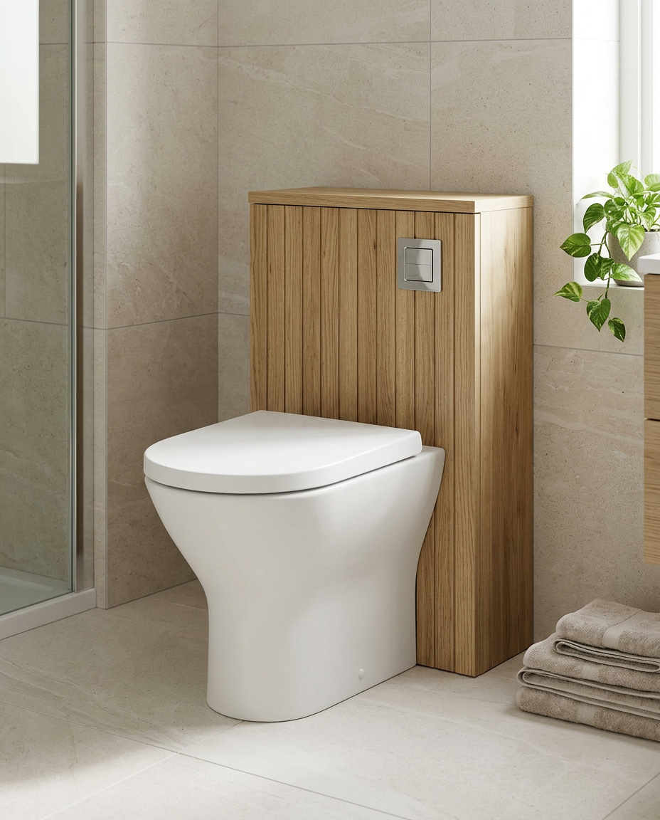 Sohana 500mm Back to Wall WC Unit in a bright modern bathroom