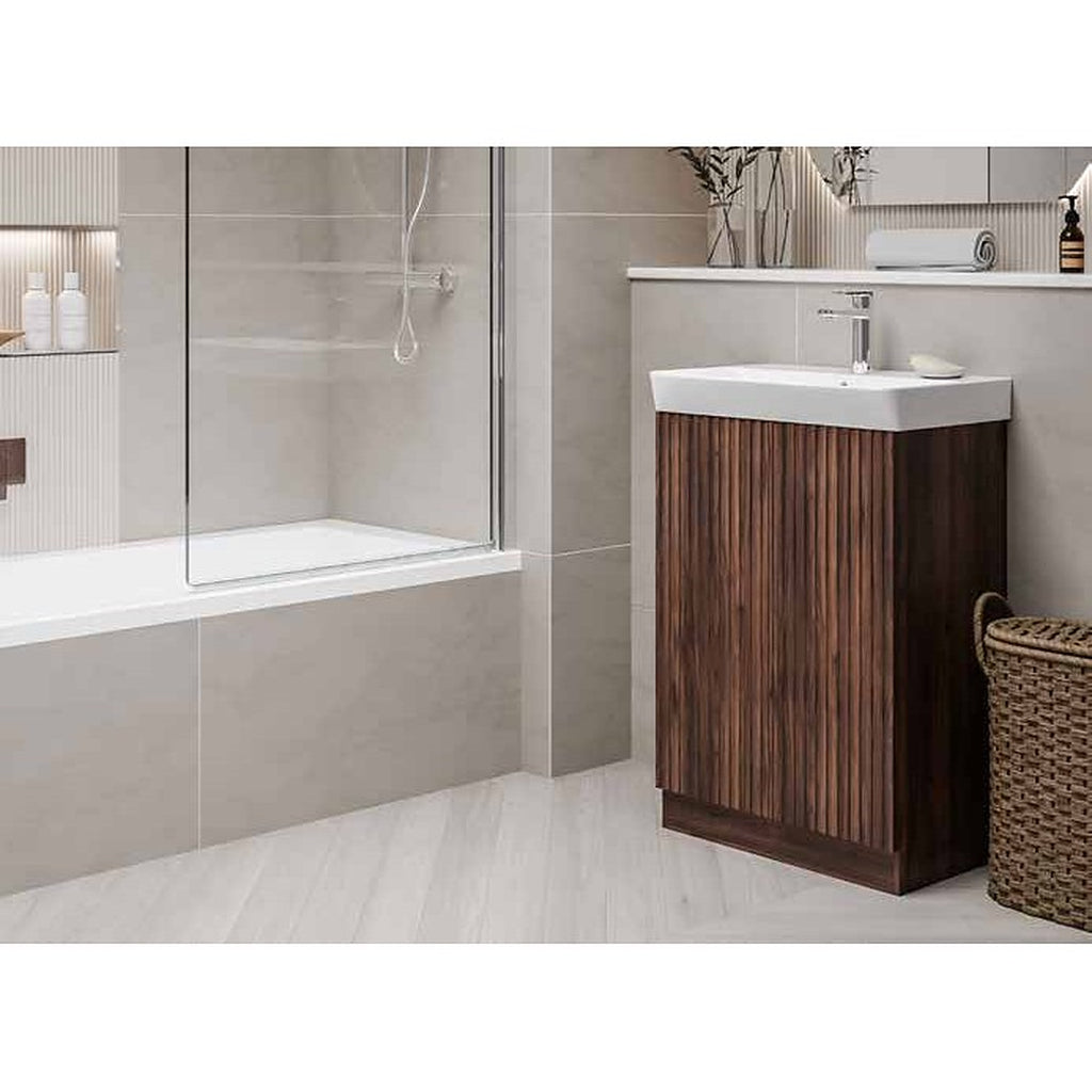 Sohana walnut floorstanding vanity unit