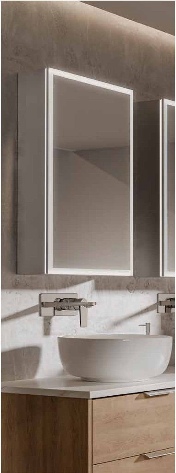Solara LED Mirror Cabinet in a bathroom setting