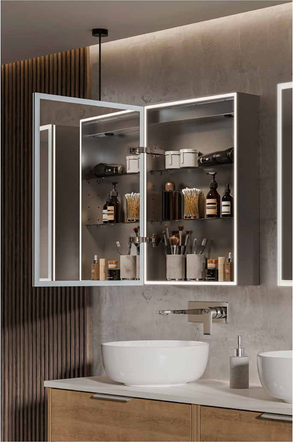 Solara LED Mirror Cabinet open