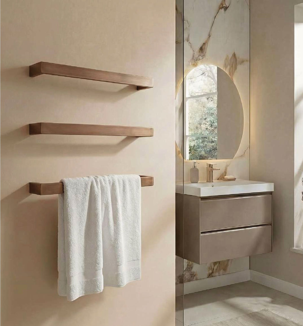 Solo 12V Electric Towel Rail, Brushed bronze