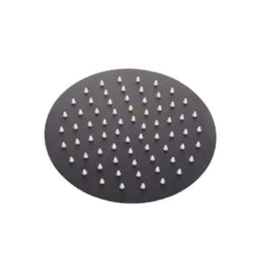 Stainless Steel Shower Drencher Heads, Matt black, Round, 200mm