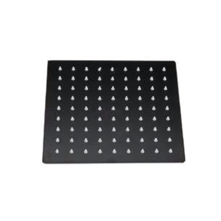 Stainless Steel Shower Drencher Heads, Matt black, Square, 200mm