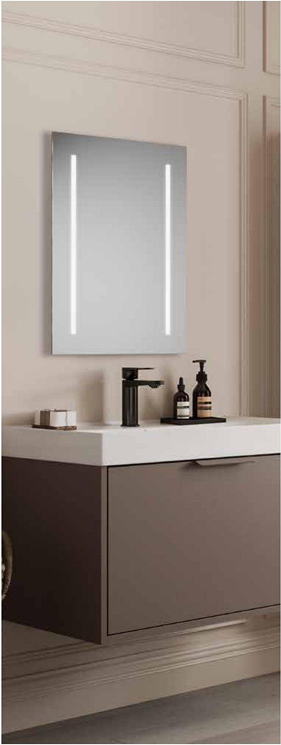 Stella Battery LED Mirror in a bathroom setting