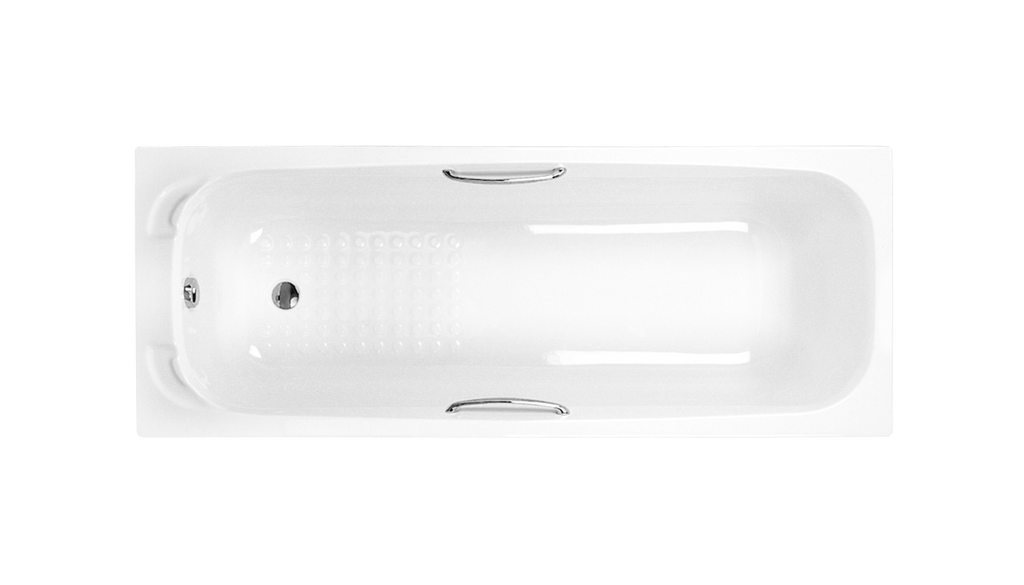 Carron Swallow Twin Grip Single Ended Bath, in a bathroom setting
