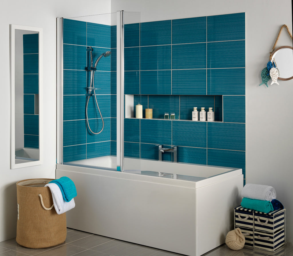 Carron Urban Swing Shower Bath, in a bathroom setting