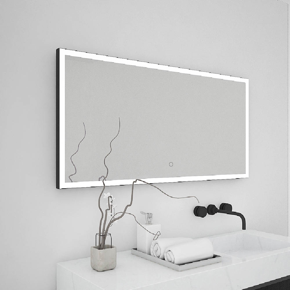 Tate Light Rectangular Mirror 100 Black - 100x70cm