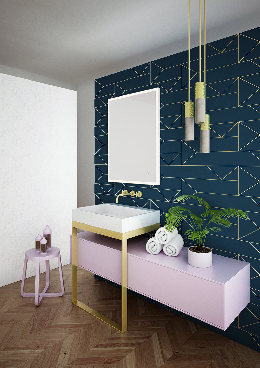 Tate Light Rectangular Mirror 100 White - 100x70cm