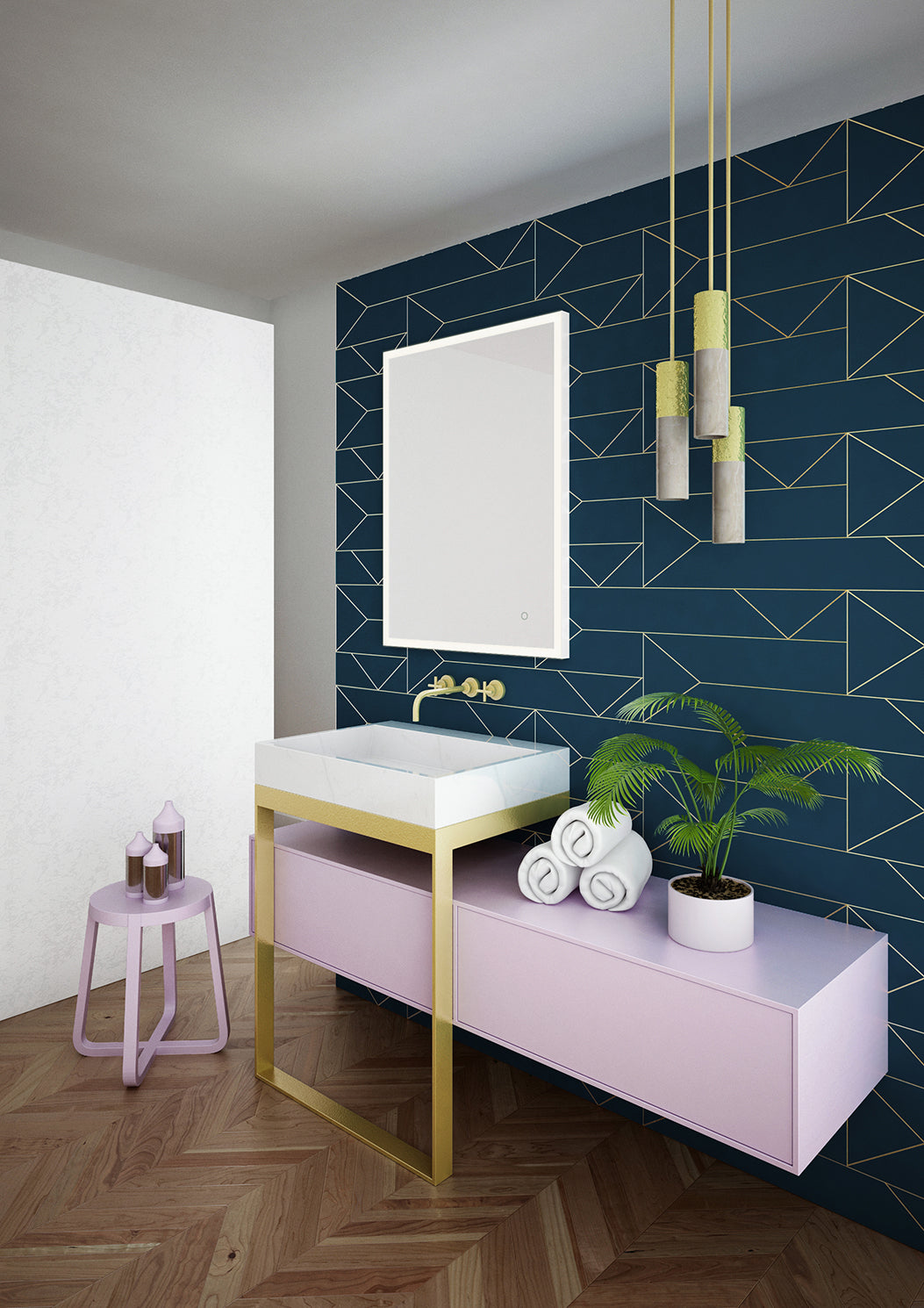 Tate Light Rectangular Mirror 100 White - 100x70cm