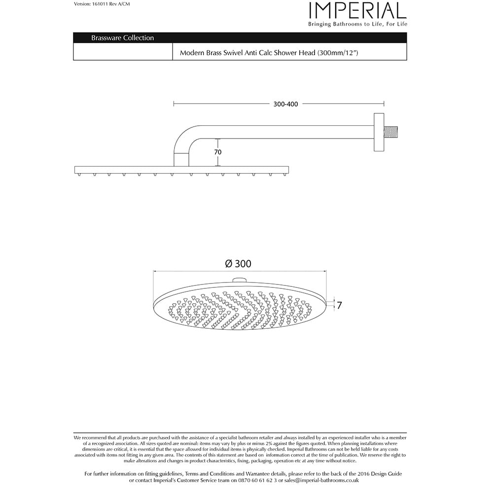 Amena Slim Amena 200Mm S/H & Arm dimensioned technical drawing